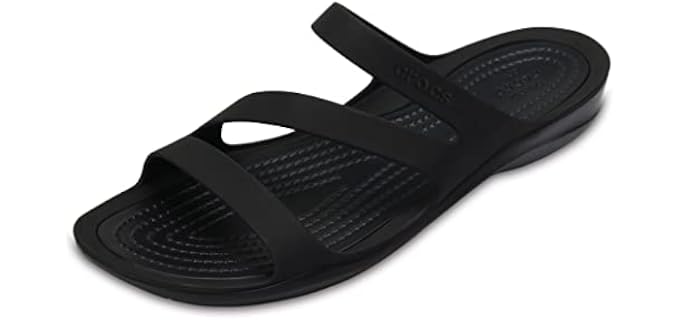 Crocs Women's Swiftwater Sandals, Black/Black, 8