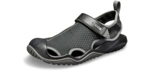 Crocs Men's Swiftwater Mesh Deck Sandals, Black, 9