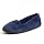 Dearfoams Women's Rebecca Lightweight Cozy Memory Foam Closed Back Slipper with Wide Widths, Peacoat, 9-10