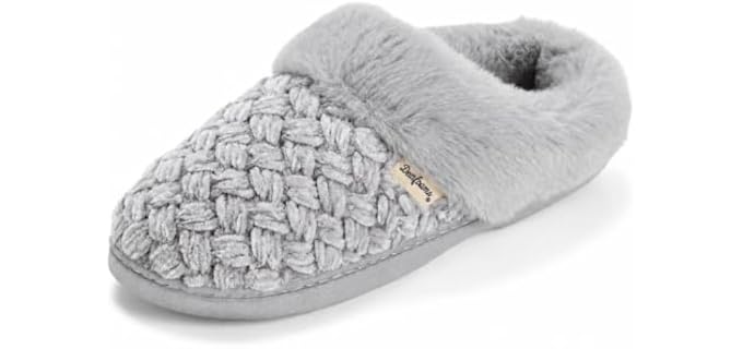 Dearfoams Women's Claire Knit Clog, Grey, L