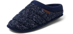 Dearfoams Men's Asher Clog, Navy Knit, L
