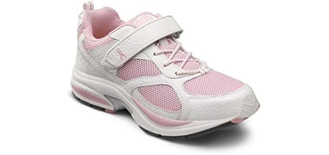 Dr. Comfort Women's Victory White Diabetic Athletic Shoes: Pink 9.5 Wide (C/D)