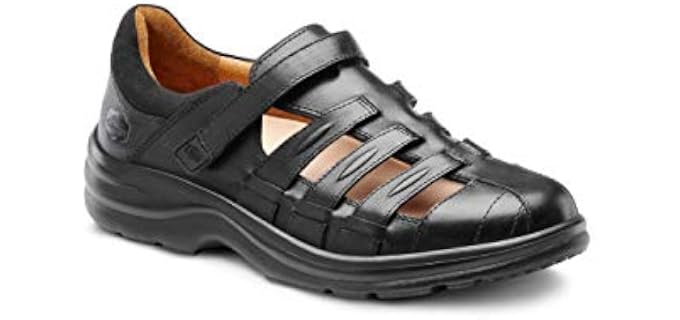 Dr. Comfort Women's Breeze Diabetic Fisherman Style Sandal: Black 9.5 X-Wide (E/2E)