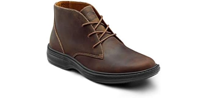Dr. Comfort Ruk Men's Therapeutic Diabetic Extra Depth Boot Leather lace-up - Brown 12.0 Wide (E/2E) Brown Lace US Men