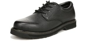 Dr. Scholl's Shoes Men's Harrington II Slip Resistant Work Oxford,Black Leather,12 Wide