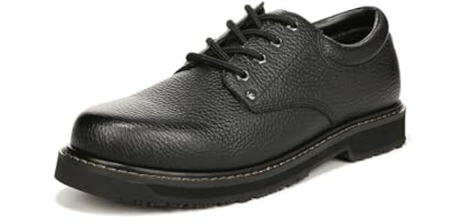 Dr. Scholl's Shoes Men's Harrington II Slip Resistant Work Oxford,Black Leather,12 Wide