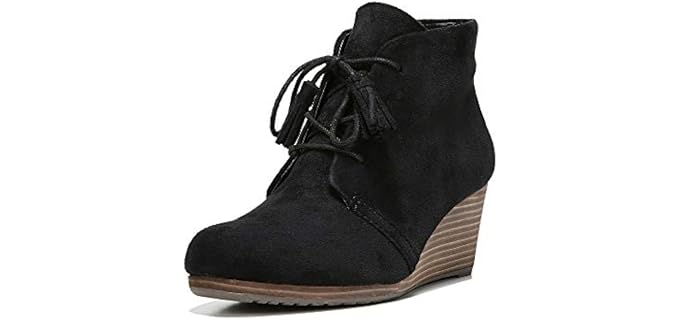 Dr. Scholl's Shoes womens Dakota Ankle Boot, Black Microfiber Suede, 7.5 US
