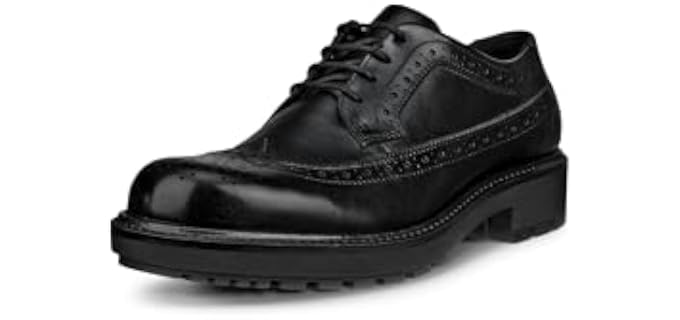ECCO Women's Oslo Wingtip Tailored Oxford, Black, 9-9.5