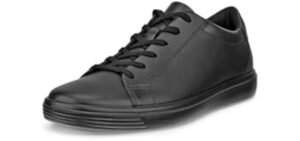ECCO Women's Soft Classic Tie Sneaker, Black/Black, 5-5.5