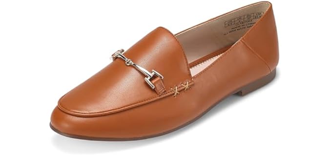 JENN ARDOR Loafers for Women Flats Shoes Womens Penny Loafers Slip On Pointed Toe Comfortable Office Work Driving Flats Fashion Dress Shoes for Women Brown