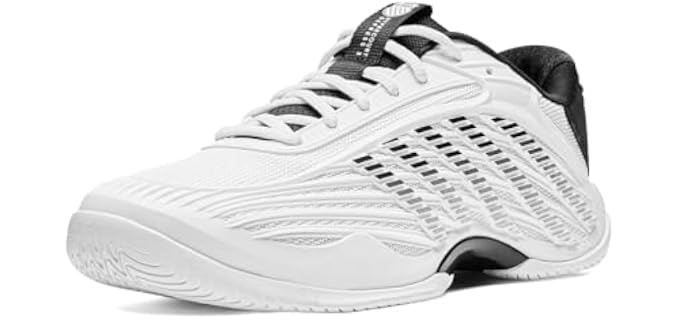 K-Swiss Men's Hypercourt Express 3 Tennis Shoe, White/Black 11 M | No Break-In, Comfortable, Lightweight, Cushioned, Breathable, Supportive, Stable, Pickleball, Hard Court, Athletic