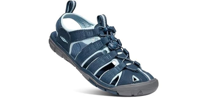 KEEN Women'S Clearwater CNX Lightweight Water Sandals, Navy/Blue Glow, 8 D (Medium) US