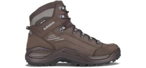 LOWA Men's Renegade EVO GTX Mid Hiking Boot, Espresso/Seaweed, 11 | Next-Gen Leather Hiking Boot Featuring GORE-TEX Waterproof Protection, 2-Zone Lacing, and Vibram Trail Grip