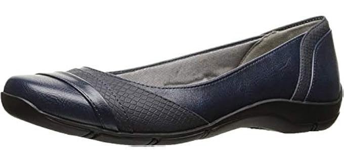 LifeStride Womens Dig Flat, Black, 8 Wide US