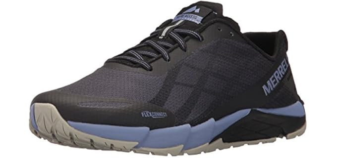 Merrell Women's Bare Access Flex Trail Runner, Black/Metallic Lilac, 5 M US
