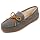 Minnetonka Women's Pile Lined Hardsole Moccasin Slippers, Charcoal, 8 M US