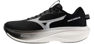 Mizuno Men's Wave Rider 30 Running Shoe, Black-White, US Mens 10