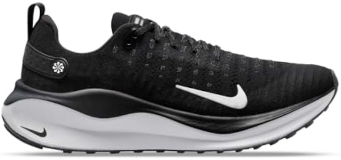 NIKE React Infinity Run Flyknit 4 Men's Trainers, Black White Dark Grey, 10 US