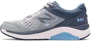 New Balance Women's 847 V4 Walking Shoe, Light Aluminum/Vintage Indigo/Team Carolina, 6.5 N US