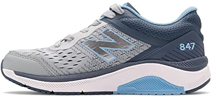 New Balance Women's 847 V4 Walking Shoe, Light Aluminum/Vintage Indigo/Team Carolina, 6.5 N US