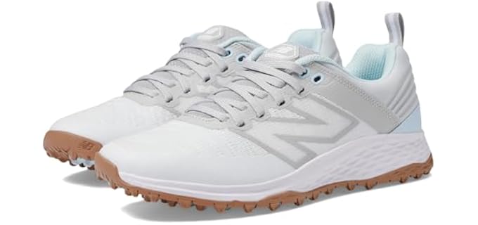 New Balance Women's Fresh Foam Contend v2 Golf Shoe, 8.5 B, White/Grey