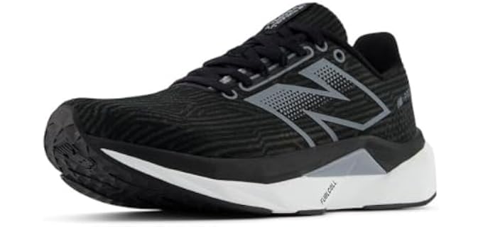 New Balance Women's FuelCell Propel V5 Running Shoe, Black/Steel/White, 9