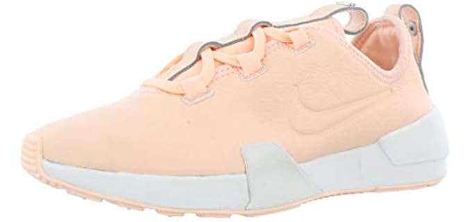 Nike Womens Ashin Modern LX Faux Leather Logo Sneakers Pink 7 Medium (B,M)