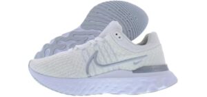 Nike React Infinity Run Flyknit 3 Womens Shoes Size 6, Color: White/Metallic Silver-White
