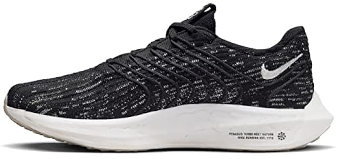 Nike Womens Pegasus Turbo Next Nature, Black/Sail-Off Noir Sesame, 7 M US