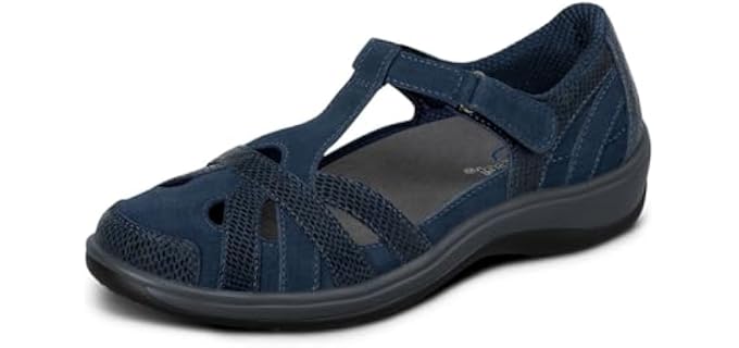 Orthofeet Juno Orthopedic Women's Mary Jane, Navy, Size 9 Wide
