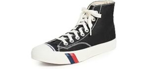 PRO-Keds Royal Hi Unisex Sneakers, Black, 9.5 US Women/7.5 US Men
