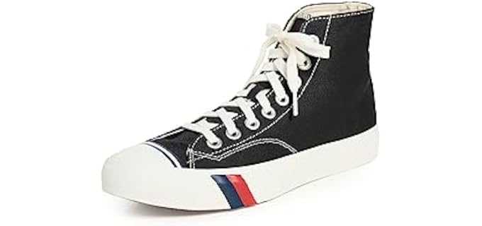 PRO-Keds Royal Hi Unisex Sneakers, Black, 9.5 US Women/7.5 US Men