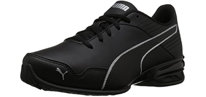 PUMA Men's SUPER LEVITATE Sneaker, Puma Black-Puma Aged Silver, 7.5