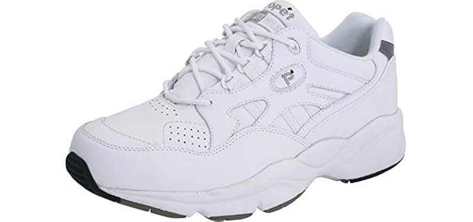 Propét Men's Stability Walker Walking Sneakers Medicare Approved Shoes , White, 9.5 Wide