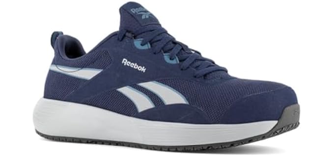Reebok Work Men's Lite Plus 4 Work Navy and Gray Composite Toe Shoe