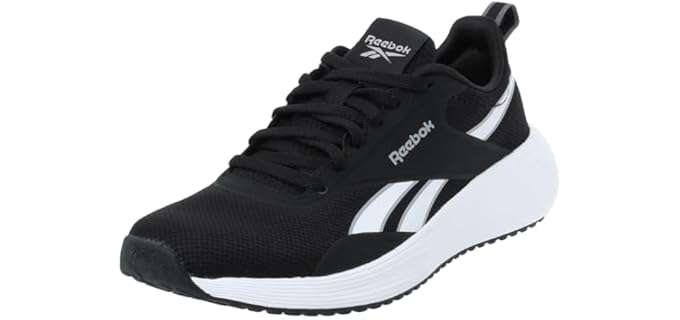 Reebok Women's Lite Plus 4 Sneaker, Cblack Ftwwht Pugry4, 2.5 UK