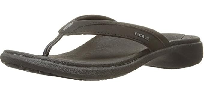 SOLE Women's Sport Flips, Raven, 6 B US