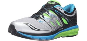 Saucony Men's Zealot Iso 2 running Shoe, Blue/Slime/Silver, 10 M US