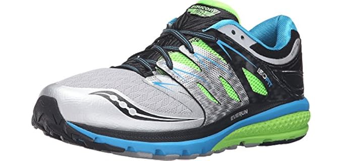 Saucony Men's Zealot Iso 2 running Shoe, Blue/Slime/Silver, 10 M US