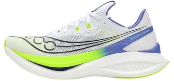 Saucony Women's Endorphin Pro 5 Sneaker, White/Iolite, 7.5