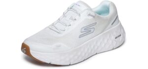 Skechers Women's Go Walk Max Cushioning Flex Sneaker, White/Silver, 7.5