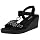 Skechers womens Rumblers - Queen B Wedge Sandal, Black, 7.5 US