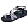 Skechers womens REGGAE - IRIE MON -Multi strap toe thong sandal, Black/White, 8