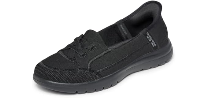 Skechers Women's Slip-ins: On-The-Go Flex - Top Notch Loafer Flat, Black, 11 W