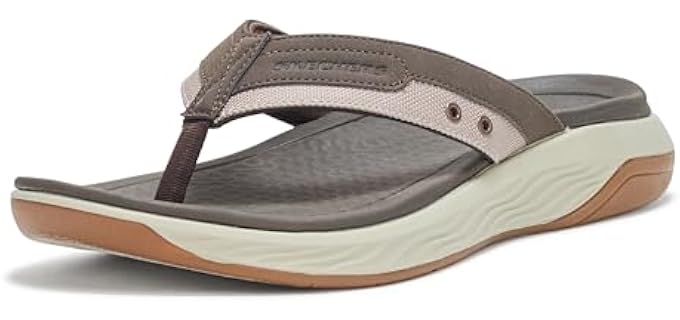 Skechers Men's Silva-Falco Thong Sandal, BRN, 11