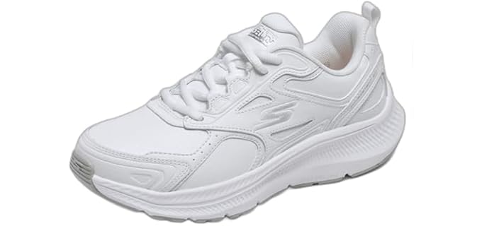Skechers Women's Go Run Consistent 2.0 Sumpter Trail Sneaker, White, 8 Wide