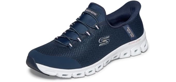 Skechers Women's Hands Free Slip-Ins Sport Active Glide-Step - Pursuit, NVY, 9.5