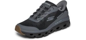 Skechers Men's Glide-Step Sole Hands Free Slip-in Sneaker,Black/Charcoal,11