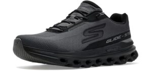 Skechers Men's Go Run Glide Step Arch Fit Ackler Sneaker, Black/Charcoal, 10.5