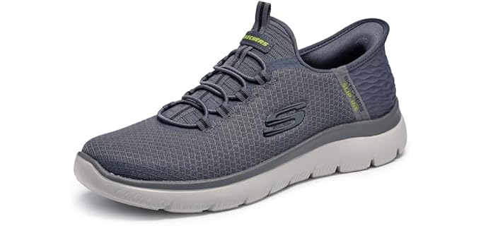 Skechers Men's Summits High Range Hands Free Slip-in Sneaker, Charcoal, 10.5